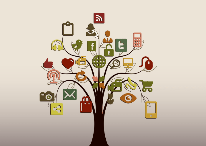 Clipart - Social Media Tree Clipart - Social Media Tree